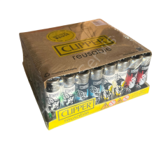 Clipper Pocket Tabanca Desenli Taşlı Çakmak 48 Adet 6158