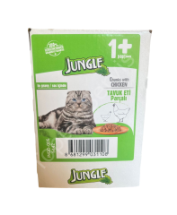 Jungle Tavuk Eti Parçalı Yetişkin Kedi Maması 100 gr 24 Adet