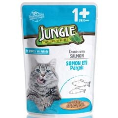 Jungle Somonlu Yetişkin Kedi Maması 100 gr 24 Adet