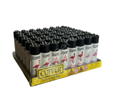 Clipper Pocket Flamingo Desenli Taşlı Çakmak 48 adet 5716