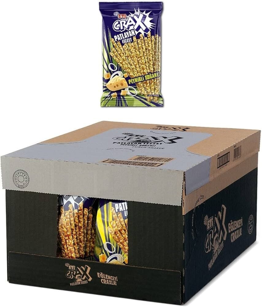 Eti Crax Patlayan Lezzet Peynirli Soğanlı Kraker 50 gr 20 Adet