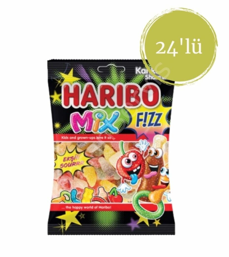Haribo Fizz Mix Ekşi Jelibon 70 gr 24 Adet