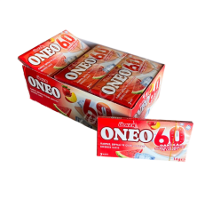 Ülker Oneo Cüzdan 60 dk Karpuz Şeftali ve Çilek Aromalı Sakız 27 Adet