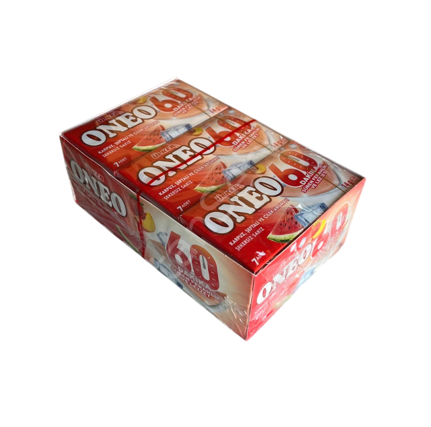 Ülker Oneo Cüzdan 60 dk Karpuz Şeftali ve Çilek Aromalı Sakız 27 Adet