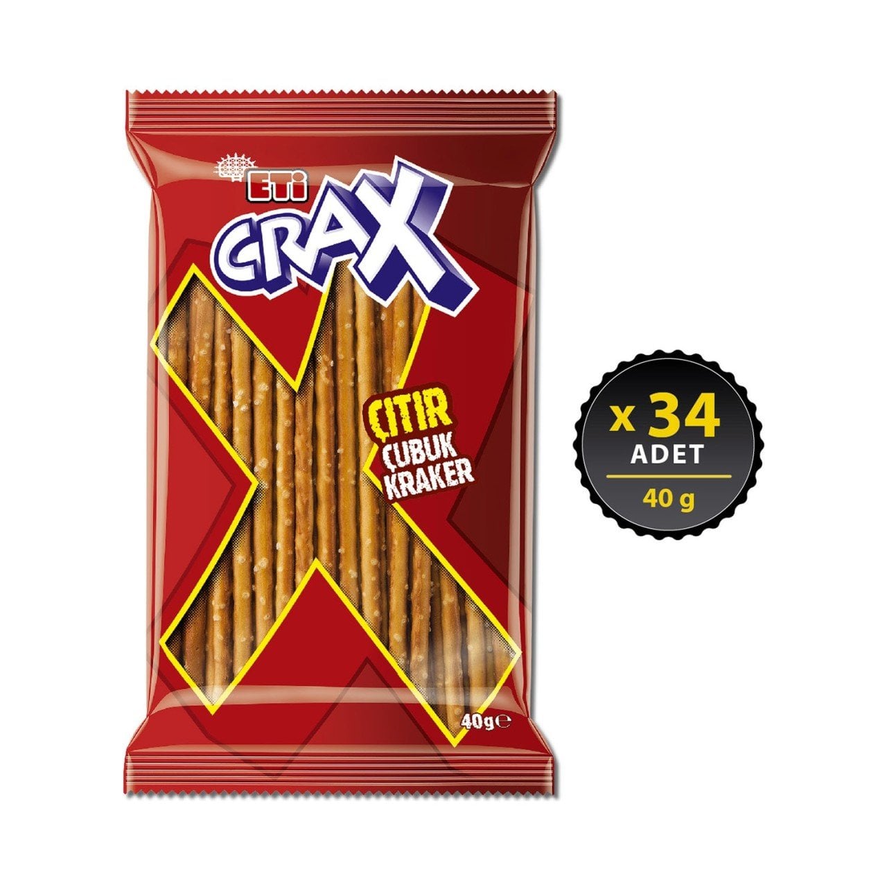 Eti Crax Sade Çubuk Kraker 40gr 34 Adet