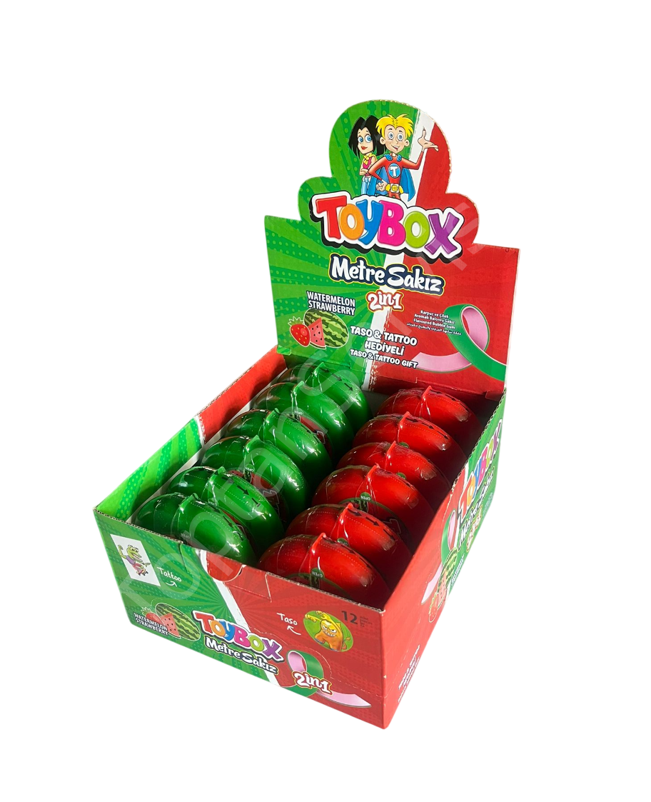 Toybox Metre Sakız Karpuz ve Çilek Aromalı 35 gr 12 Adet