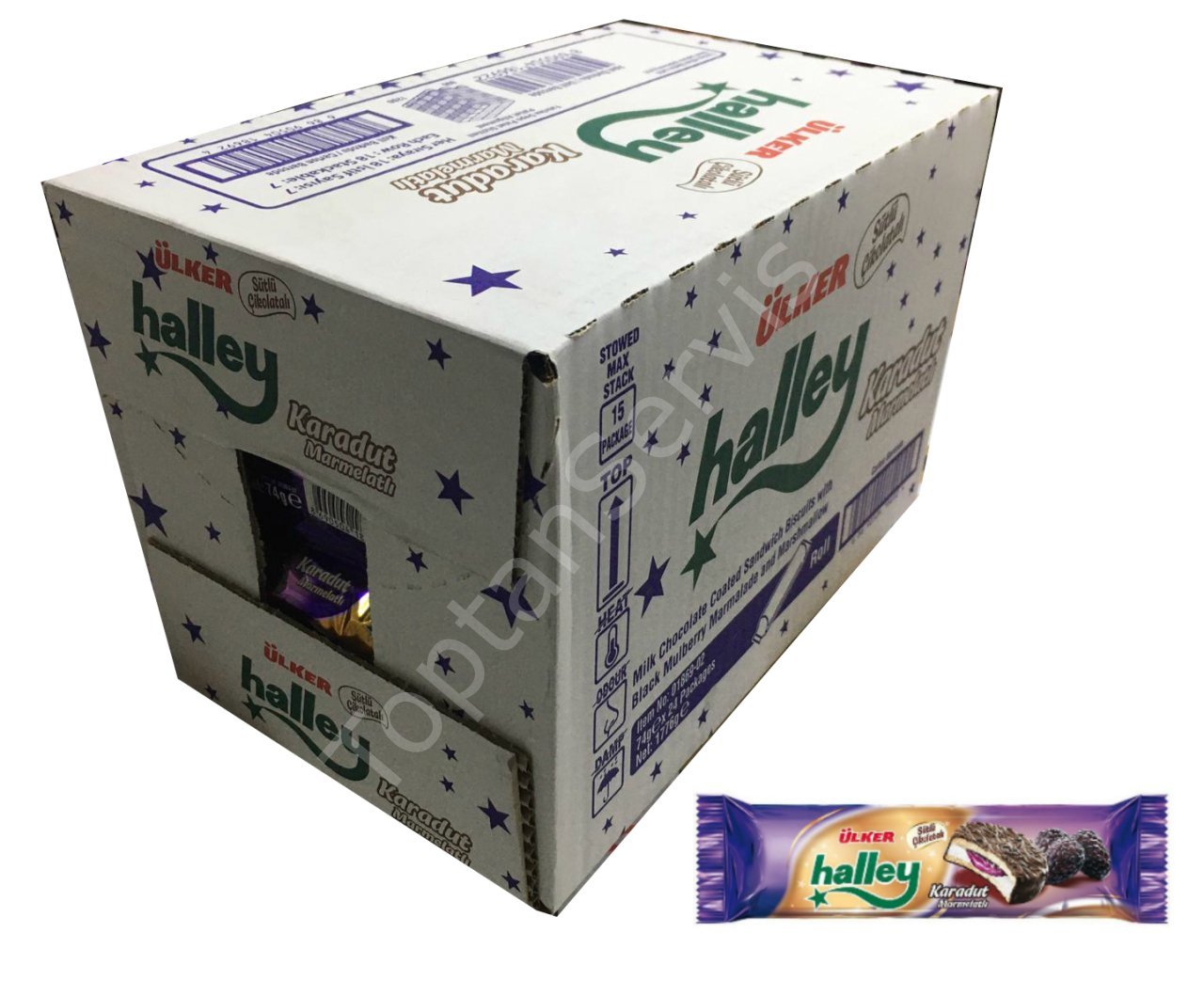 Ülker Halley Lokmalık Karadut Marmelatlı Bisküvi 24 Adet