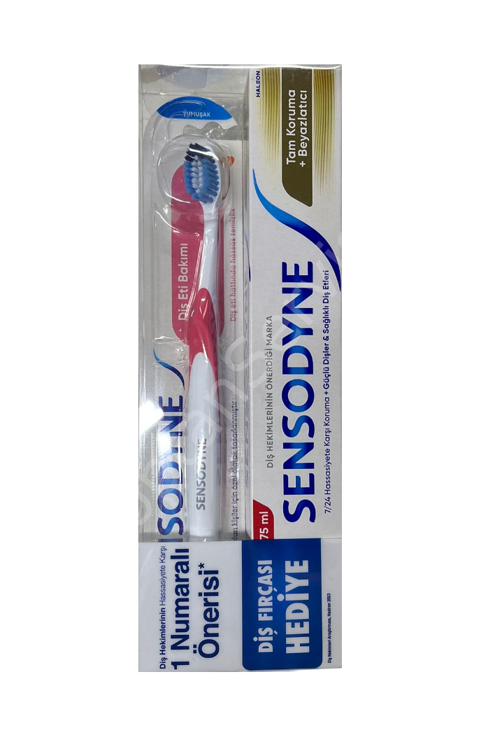 Sensodyne Tam Koruma Diş Macunu 75 ml + Yumuşak Diş Fırçası Hediyeli