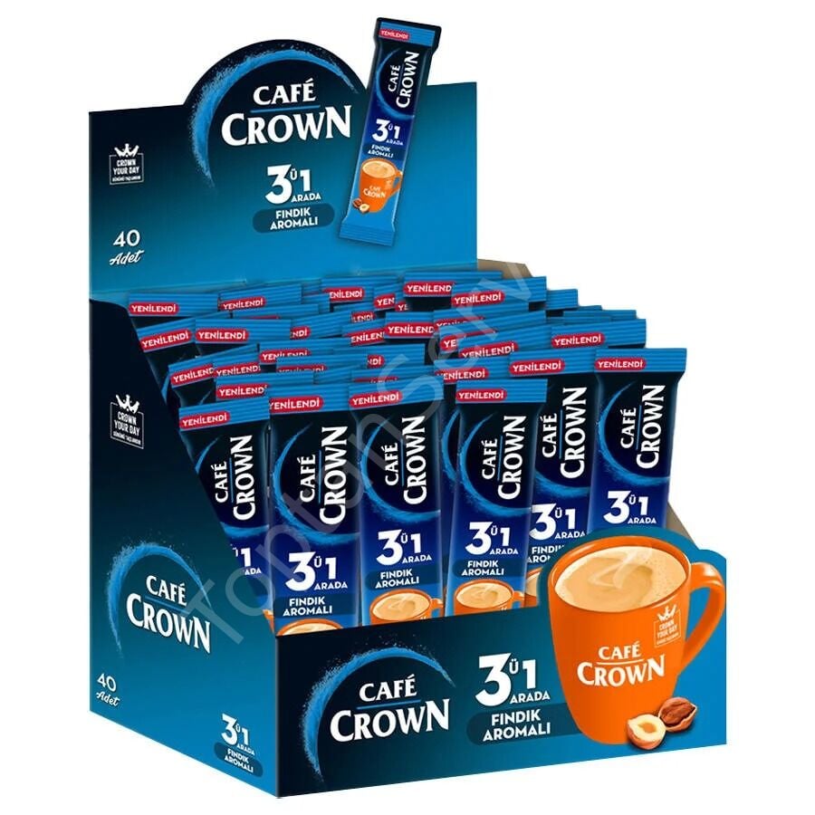 Cafe Crown 3'ü 1 Arada Fındık Aromalı Kahve 18 gr 40 Adet
