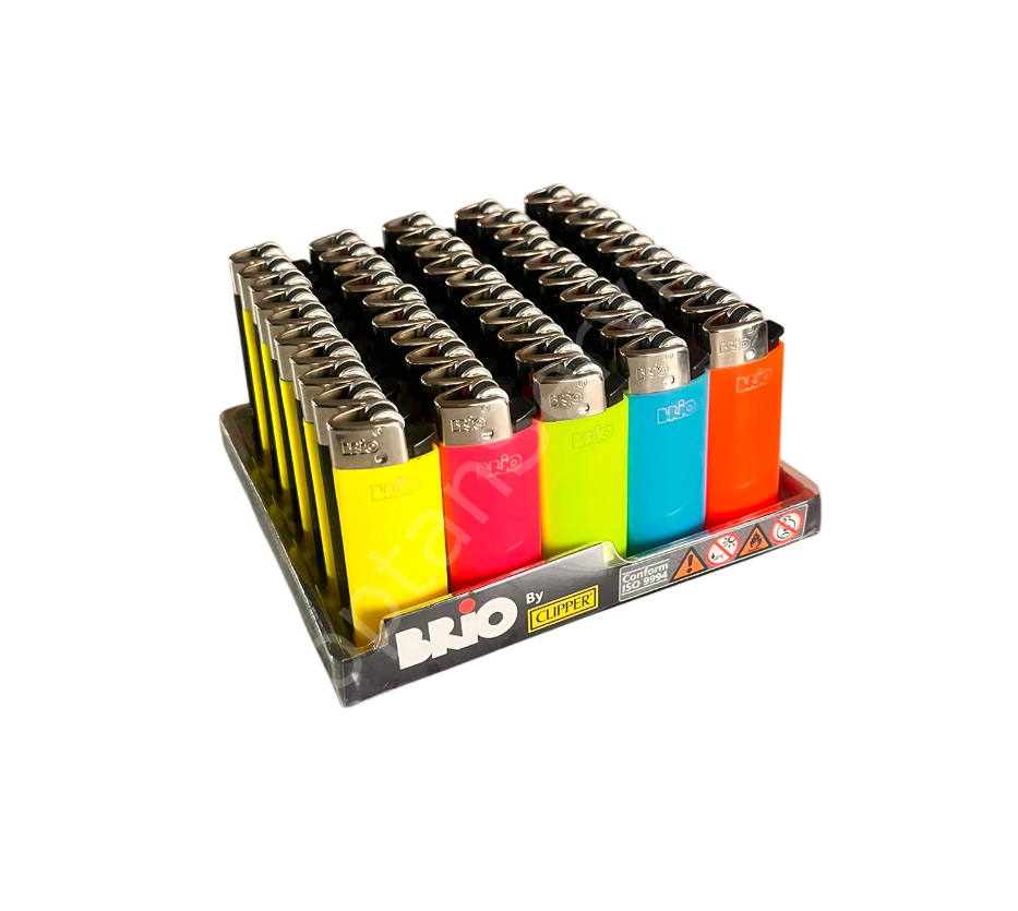 Clipper Brio Taşlı Renkli Çakmak 50 Adet