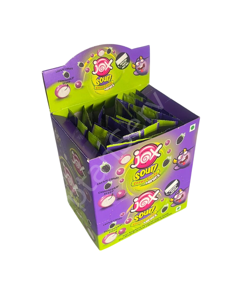 Jox Minies Ahududu Aromalı Ekşi Şekerleme 10 gr 24 Adet