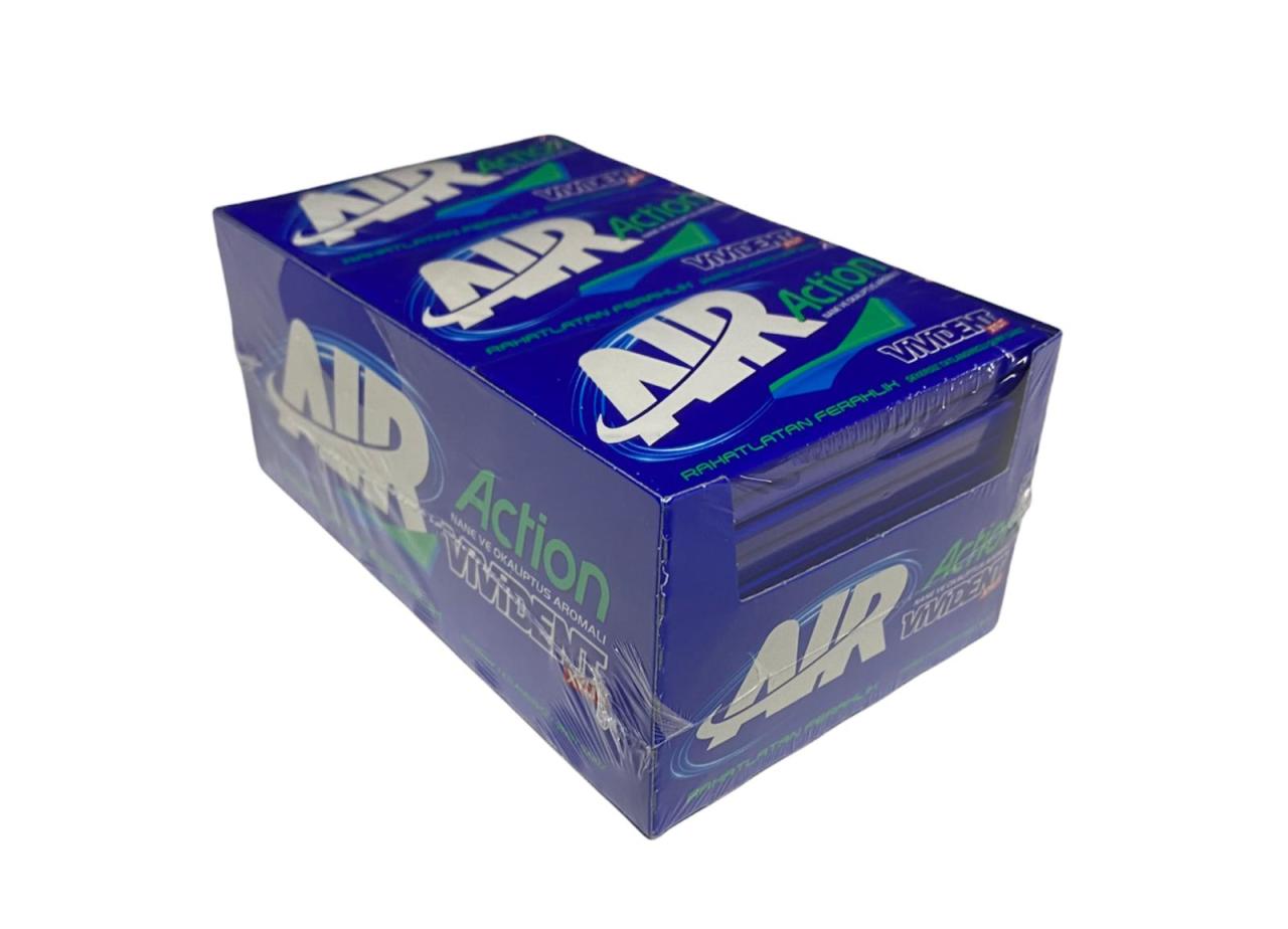 Vivident Cüzdan Air Action Nane ve Okaliptus Aromalı Sakız 26 gr 18 Adet